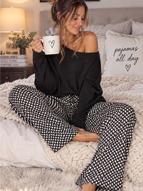 Equipment x Kate Moss Avery Star Print Silk Pajama Pants Size L